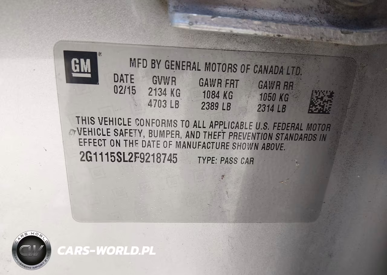2015 Chevrolet Impala 1Lt VIN:2G1115SL2F9218745 - 9
