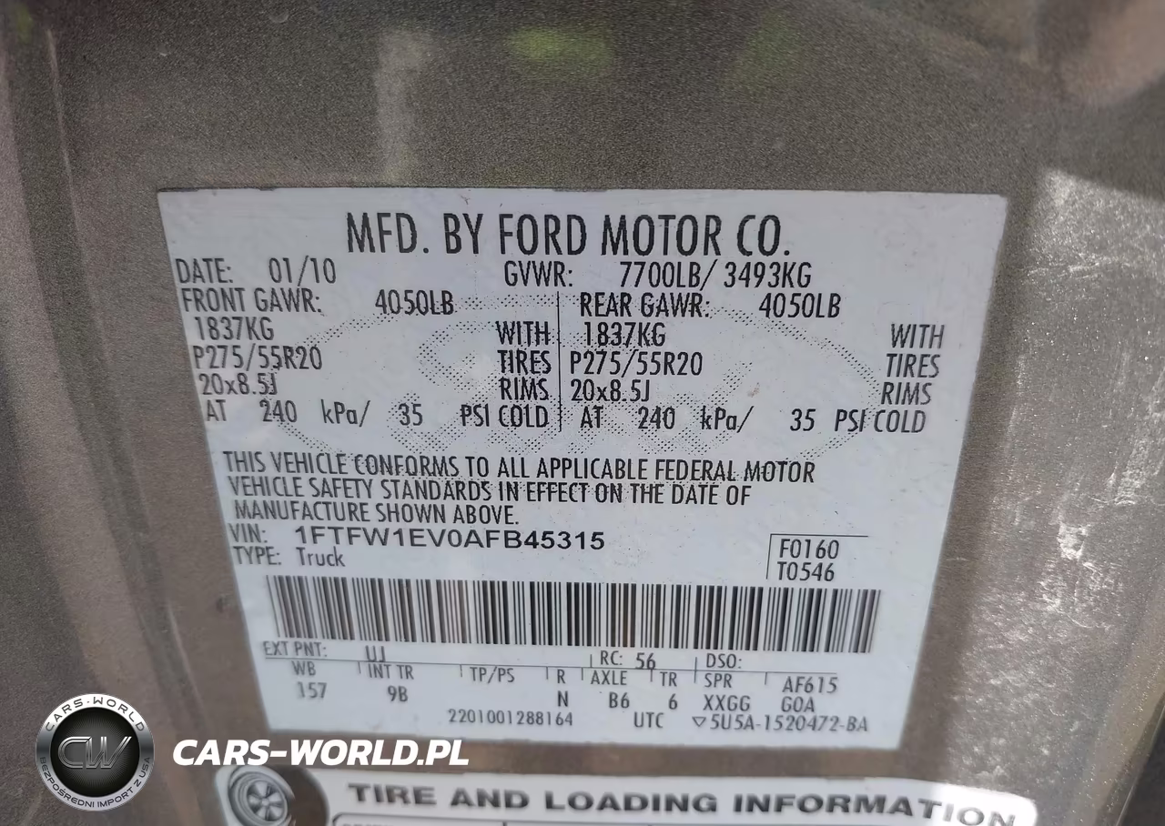 2010 Ford F-150 Fx4-Harley-Davidson-King Ranch-Lariat-Platinum-Xl-Xlt VIN:1FTFW1EV0AFB45315 - 9