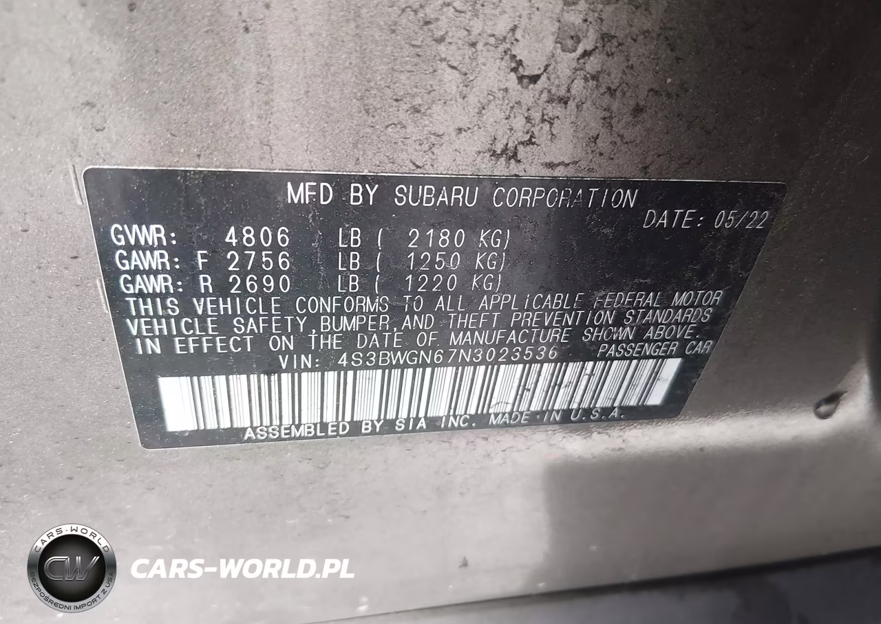 2022 Subaru Legacy Limited Xt VIN:4S3BWGN67N3023536 - 9