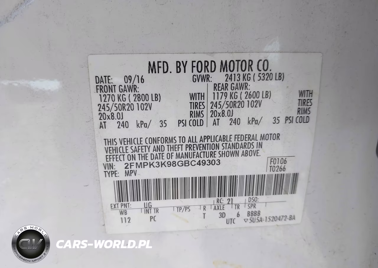 2016 Ford Edge Titanium VIN:2FMPK3K98GBC49303 - 9