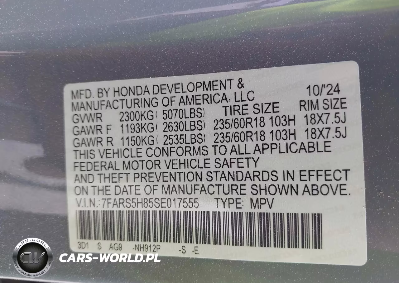 2025 Honda Cr-V Hybrid Sport-L VIN:7FARS5H85SE017555 - 9