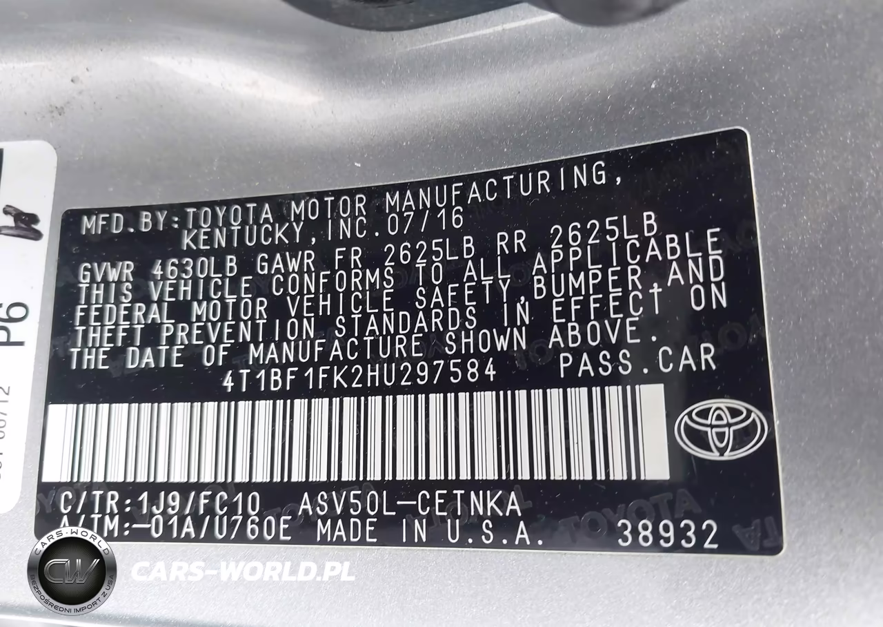 2017 Toyota Camry Le VIN:4T1BF1FK2HU297584 - 9