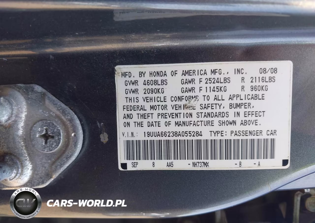 2008 Acura Tl 3.2 VIN:19UUA66238A055284 - 9