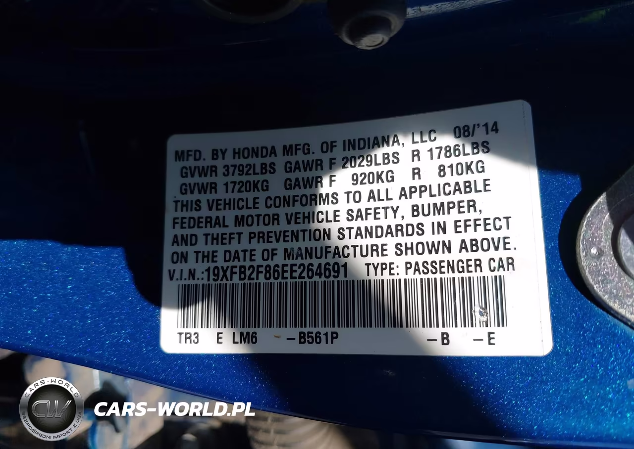 2014 Honda Civic Ex VIN:19XFB2F86EE264691 - 9
