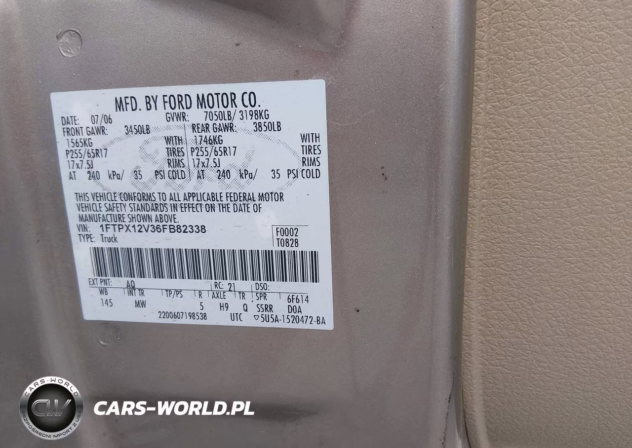 2006 Ford F-150 Lariat-Xl-Xlt VIN:1FTPX12V36FB82338 - 9