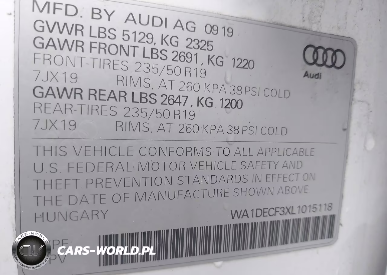 2020 Audi Q3 Premium 45 Tfsi S Line Quattro Tiptronic VIN:WA1DECF3XL1015118 - 9