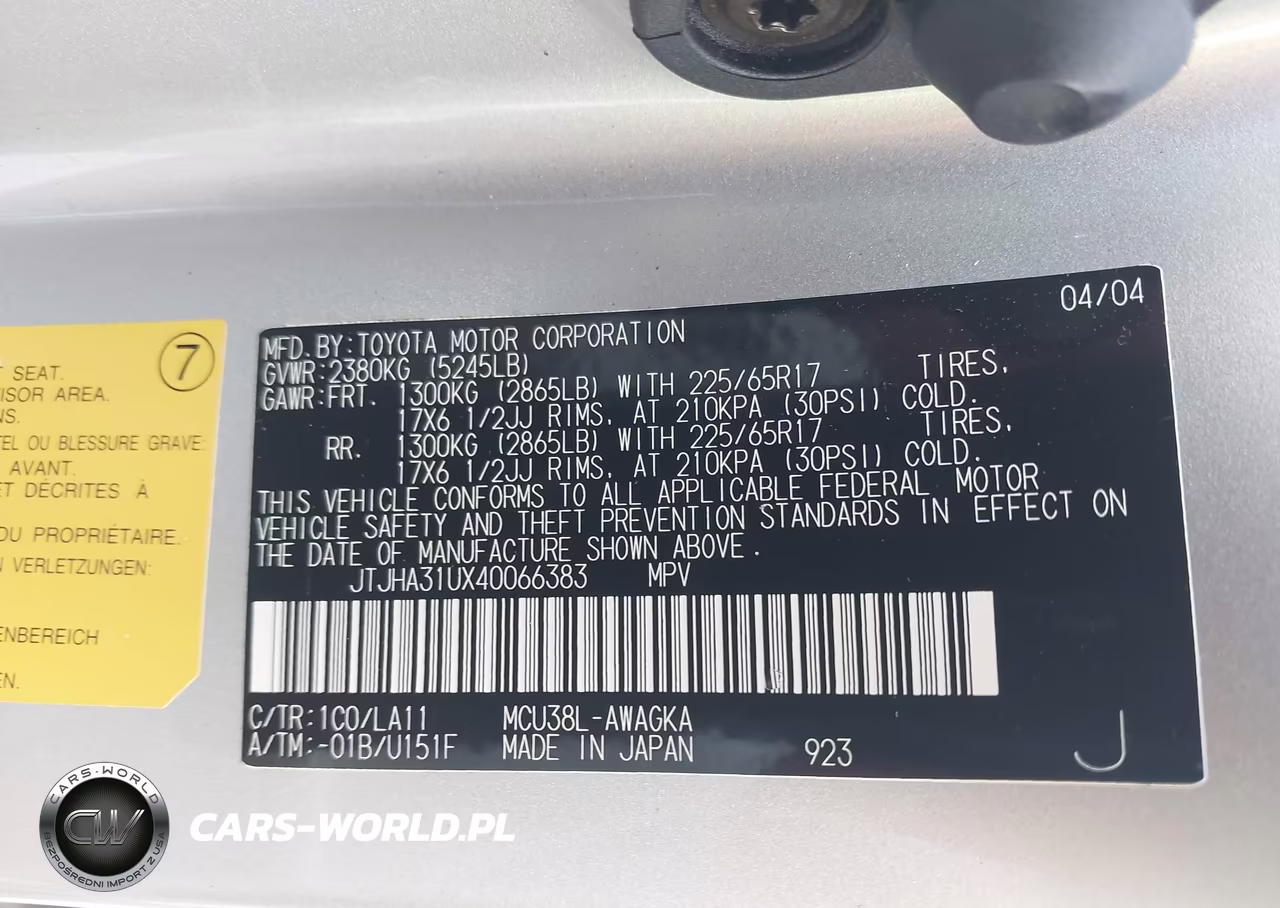 2004 Lexus Rx 330 VIN:JTJHA31UX40066383 - 9