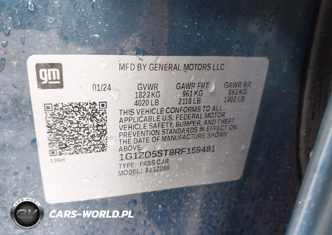 2024 Chevrolet Malibu Fwd 1Lt VIN:1G1ZD5ST8RF159481 - 9