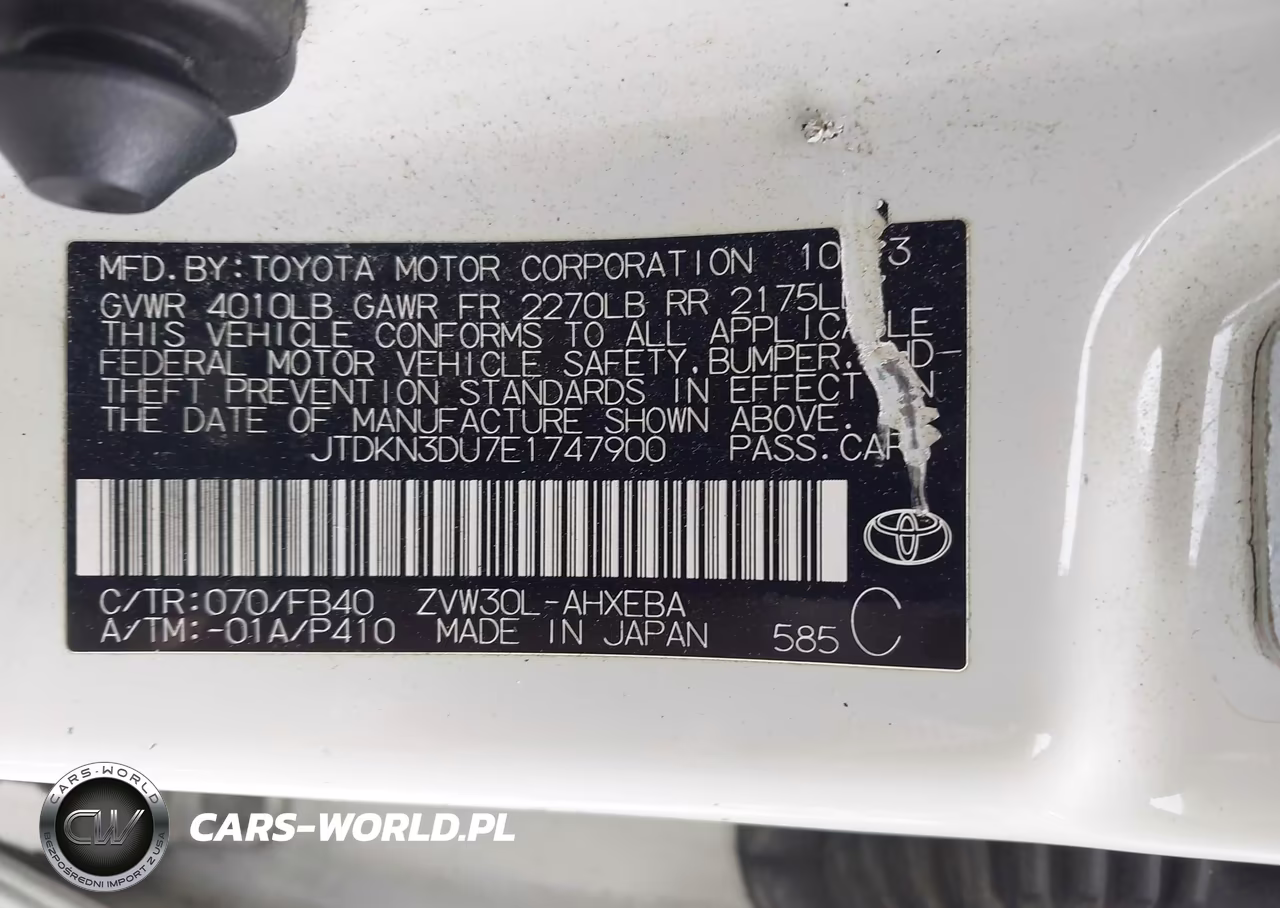 2014 Toyota Prius Two VIN:JTDKN3DU7E1747900 - 9