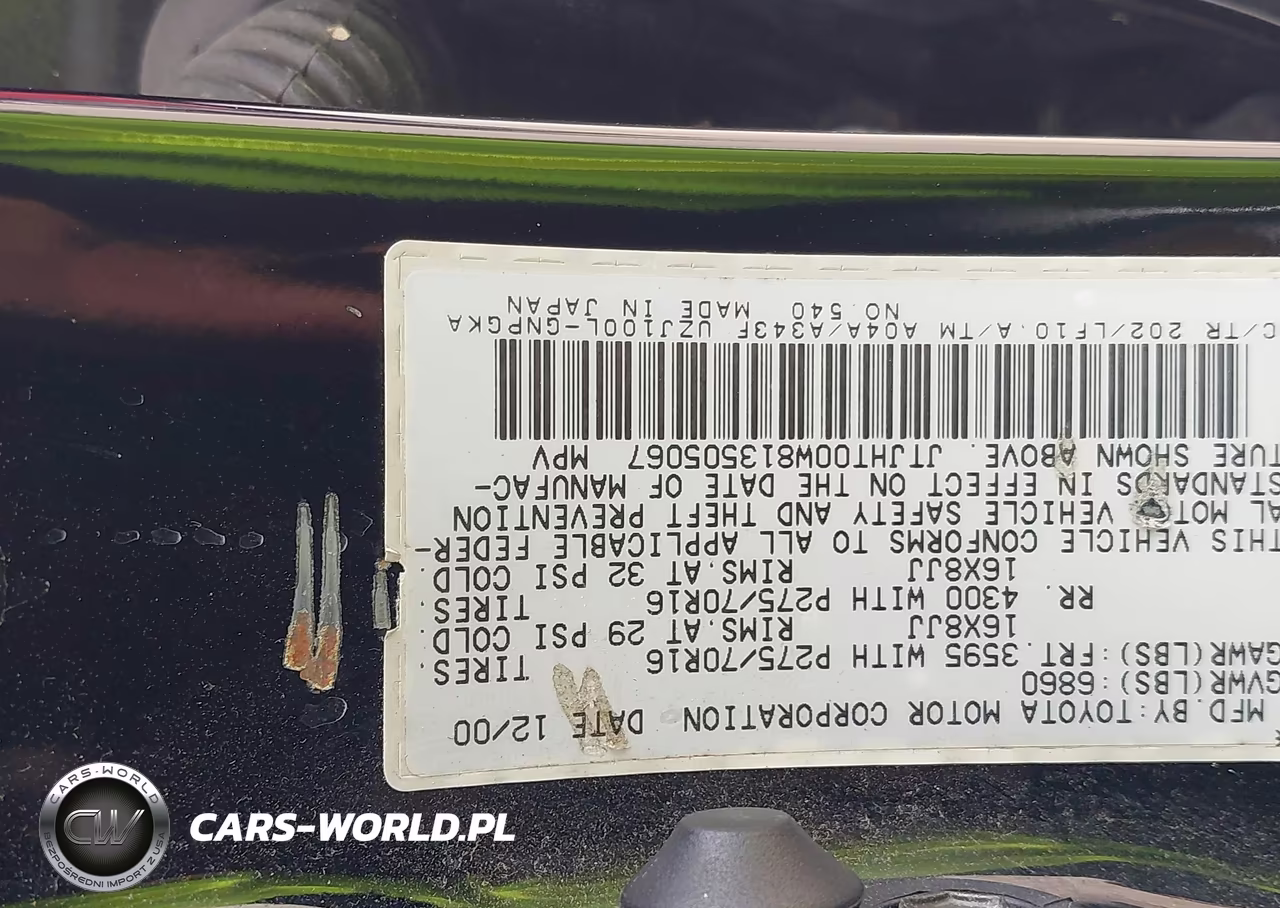 2001 Lexus Lx 470 VIN:JTJHT00W813505067 - 9