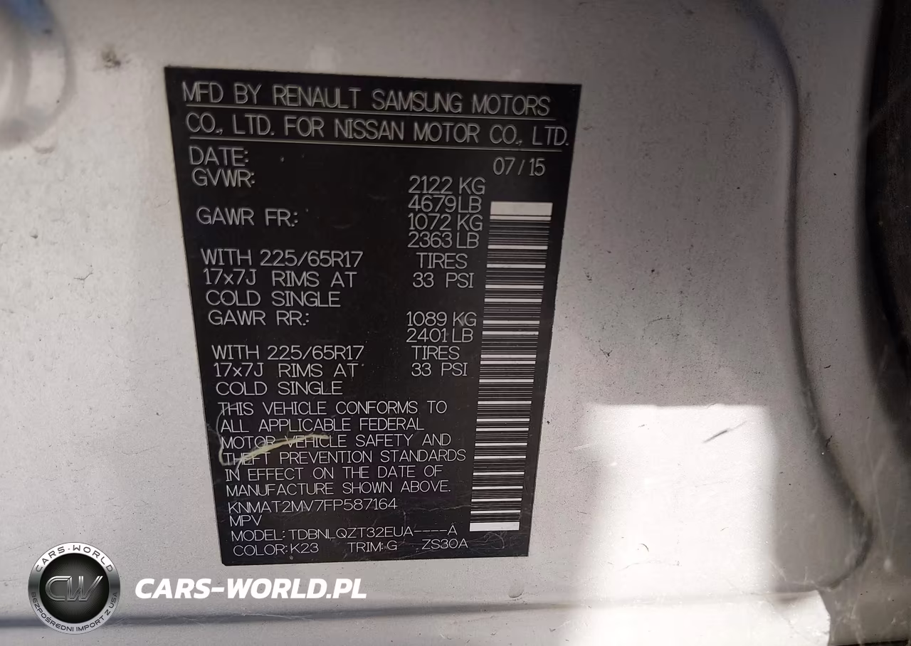 2015 Nissan Rogue Sv VIN:KNMAT2MV7FP587164 - 7