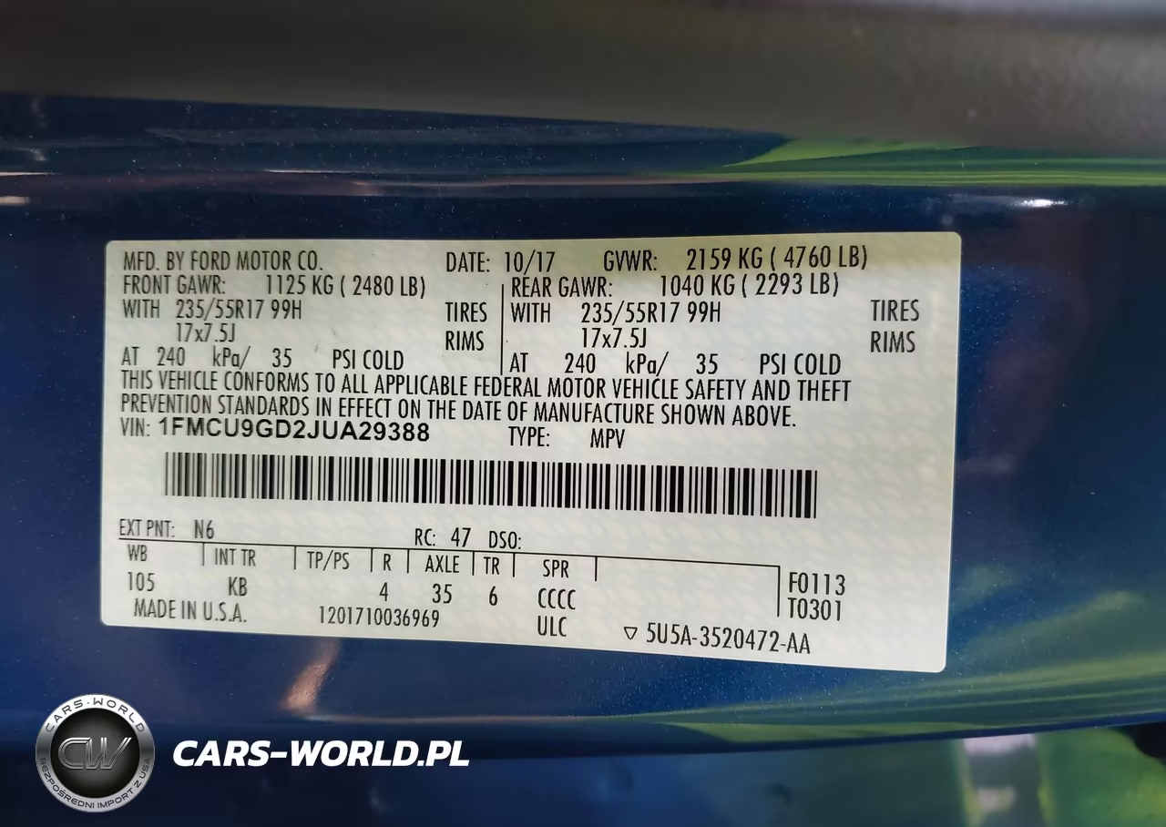 2018 Ford Escape Se VIN:1FMCU9GD2JUA29388 - 9