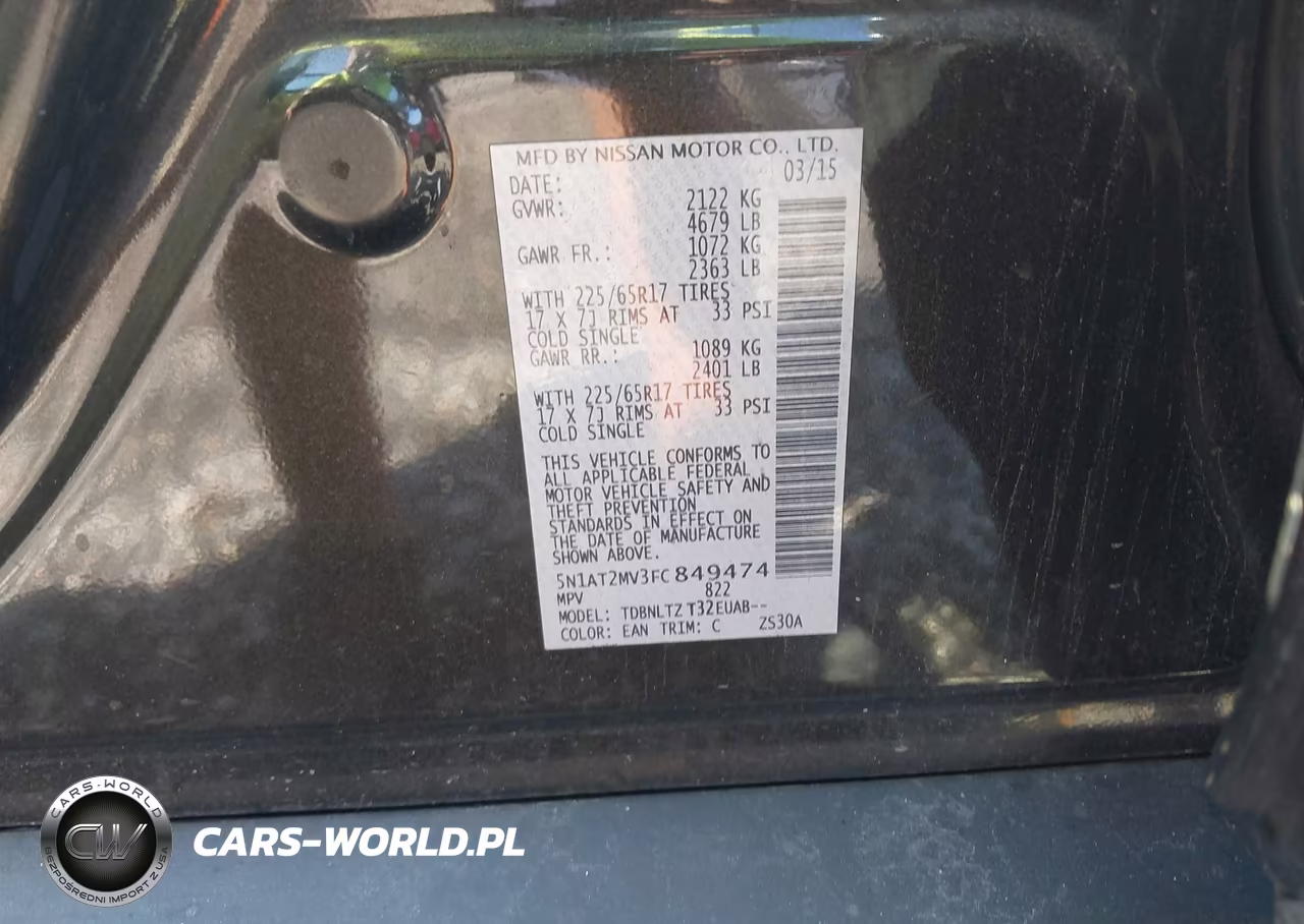 2015 Nissan Rogue Sv VIN:5N1AT2MV3FC849474 - 9