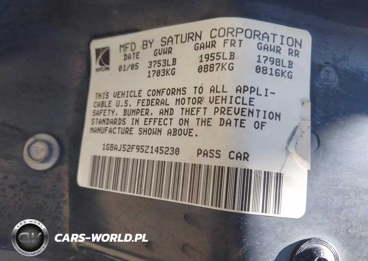 2005 Saturn Ion 2 VIN:1G8AJ52F95Z145230 - 9