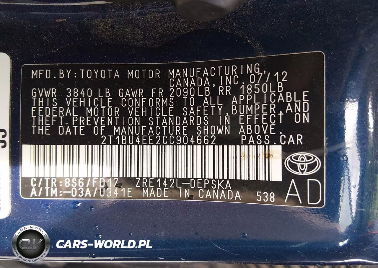 2012 Toyota Corolla S VIN:2T1BU4EE2CC904662 - 9