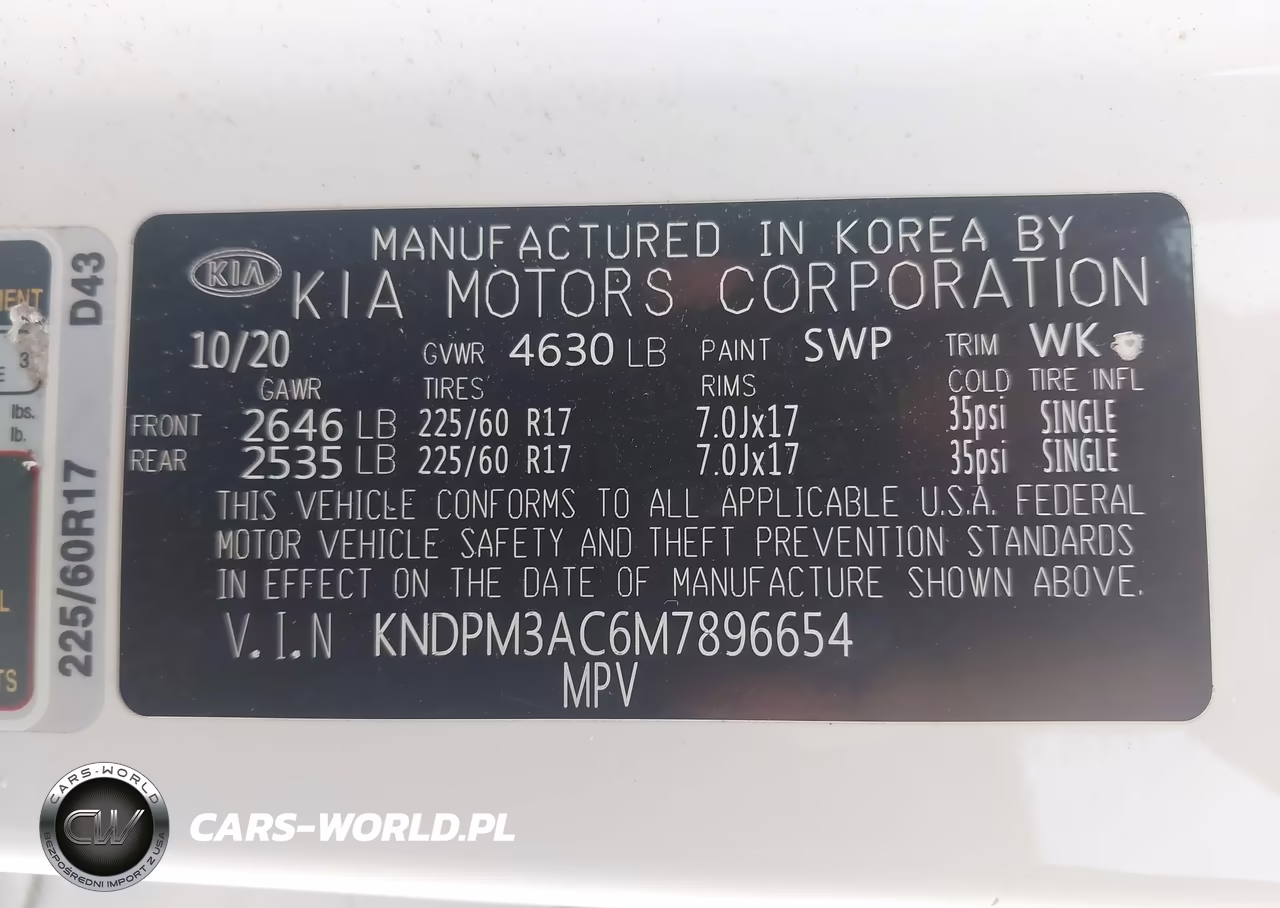 2021 Kia Sportage Lx VIN:KNDPM3AC6M7896654 - 9