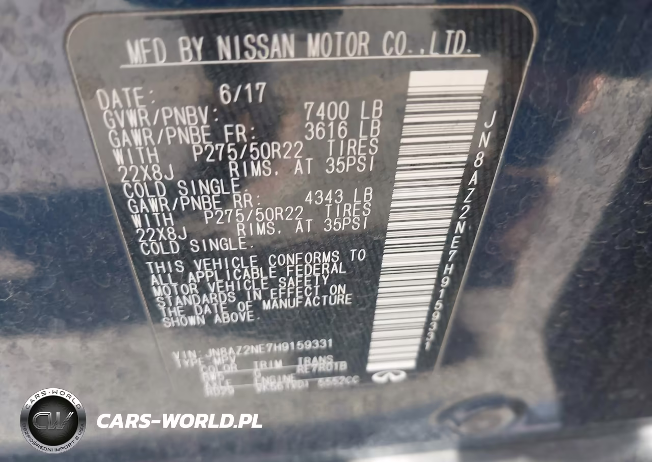 2017 Infiniti Qx80 Limited VIN:JN8AZ2NE7H9159331 - 9