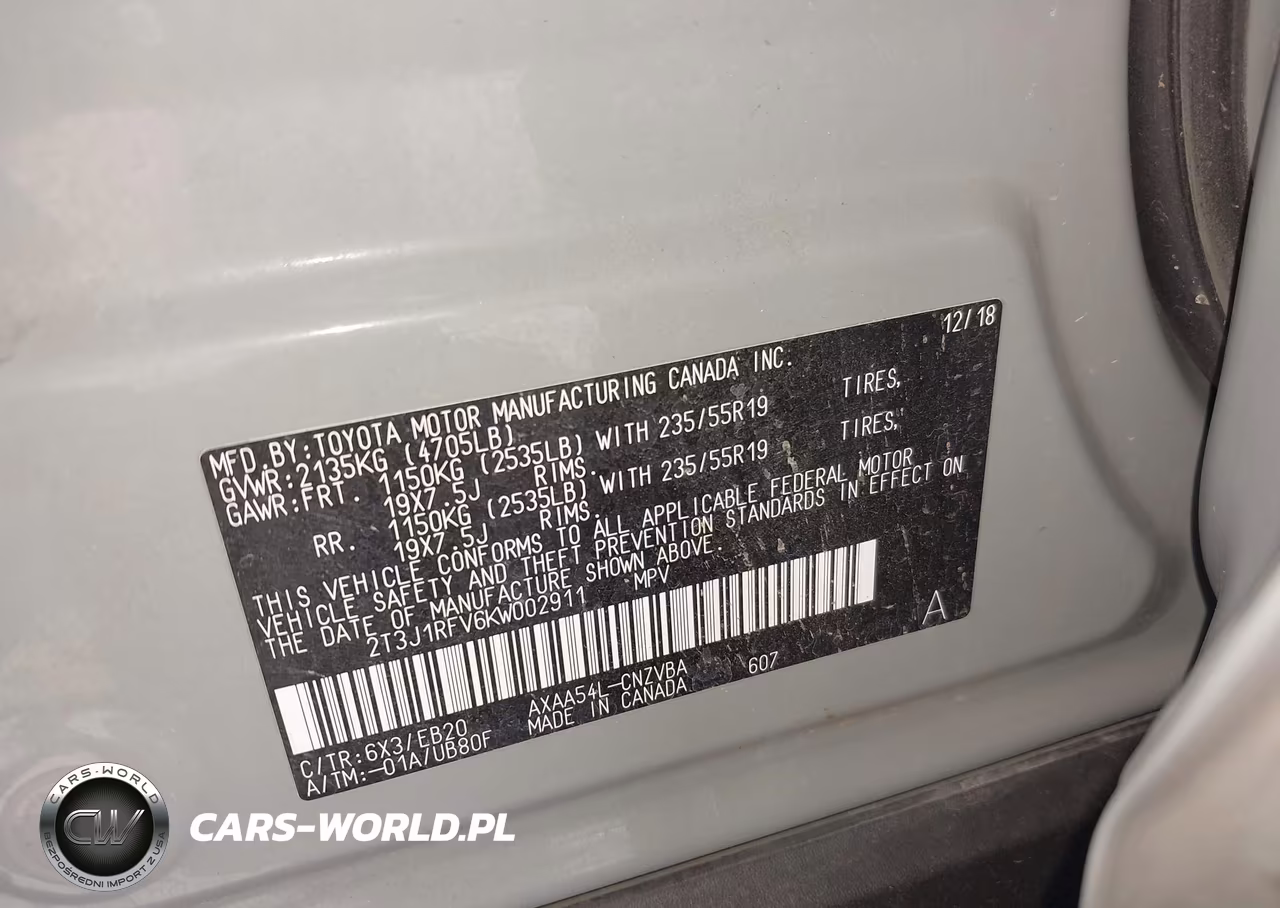 2019 Toyota Rav4 Adventure VIN:2T3J1RFV6KW002911 - 9