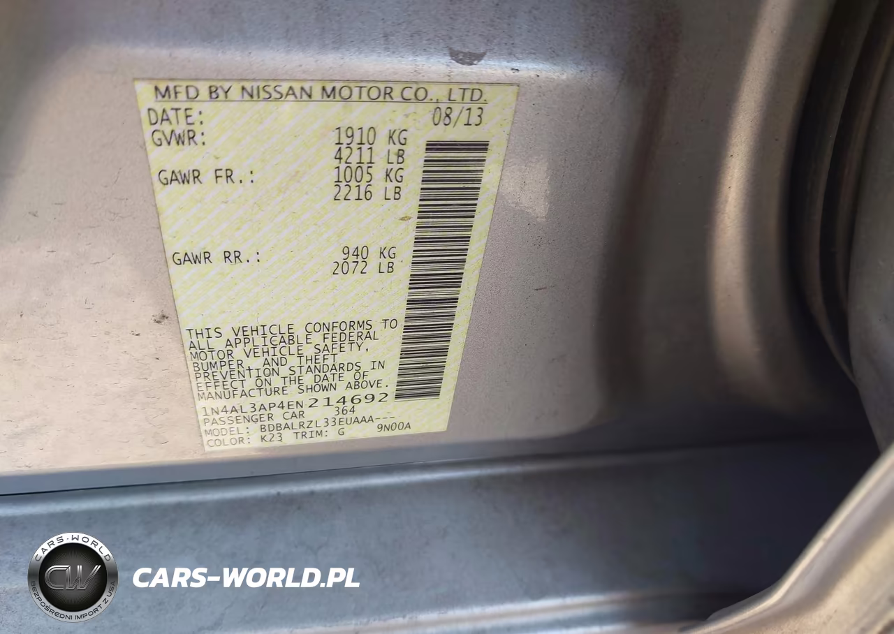 2014 Nissan Altima 2.5 S VIN:1N4AL3AP4EN214692 - 9