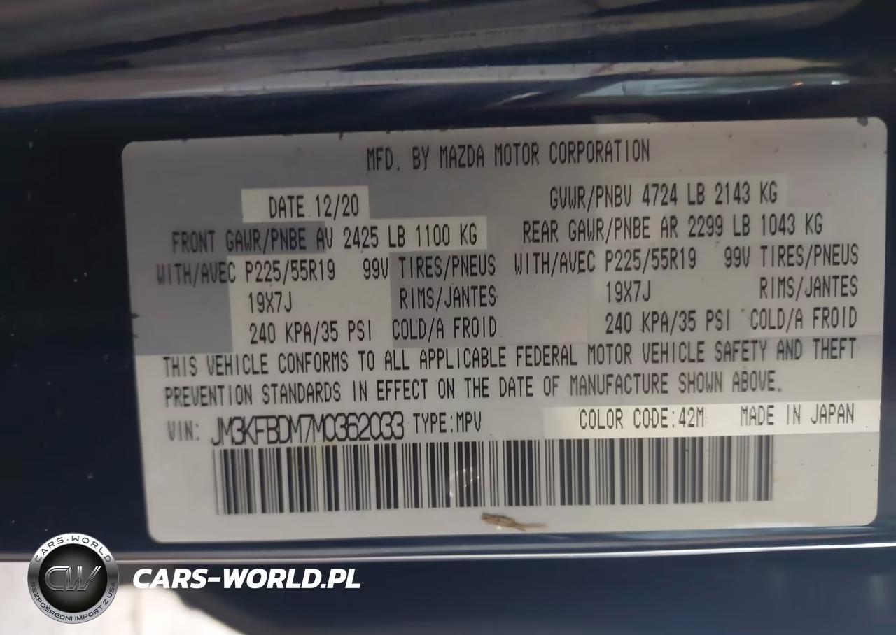 2021 Mazda Cx-5 Grand Touring VIN:JM3KFBDM7M0362033 - 9