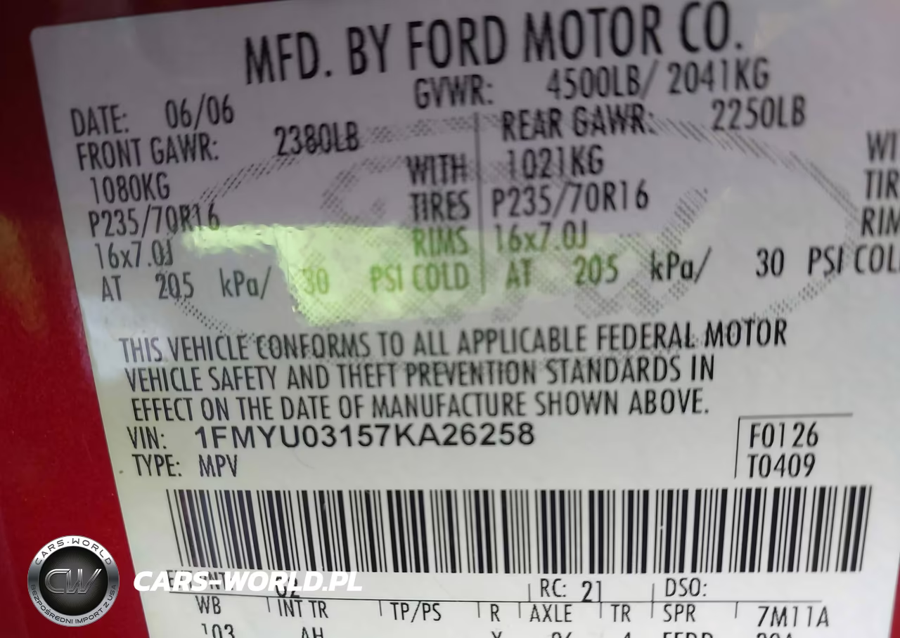 2007 Ford Escape Xlt-Xlt Sport VIN:1FMYU03157KA26258 - 9
