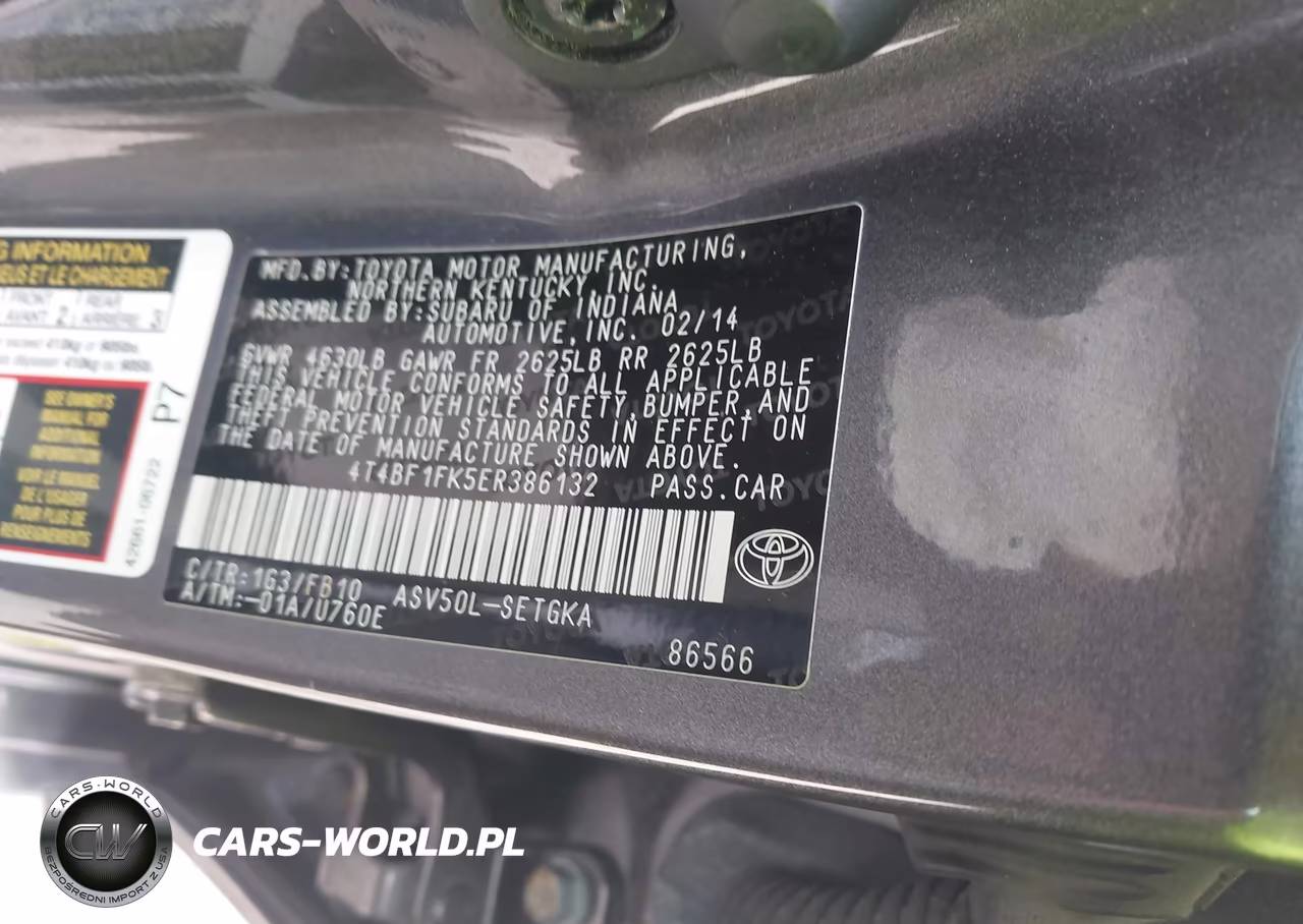 2014 Toyota Camry Xle VIN:4T4BF1FK5ER386132 - 9