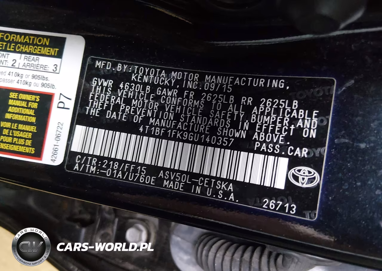 2016 Toyota Camry Se VIN:4T1BF1FK9GU140357 - 9