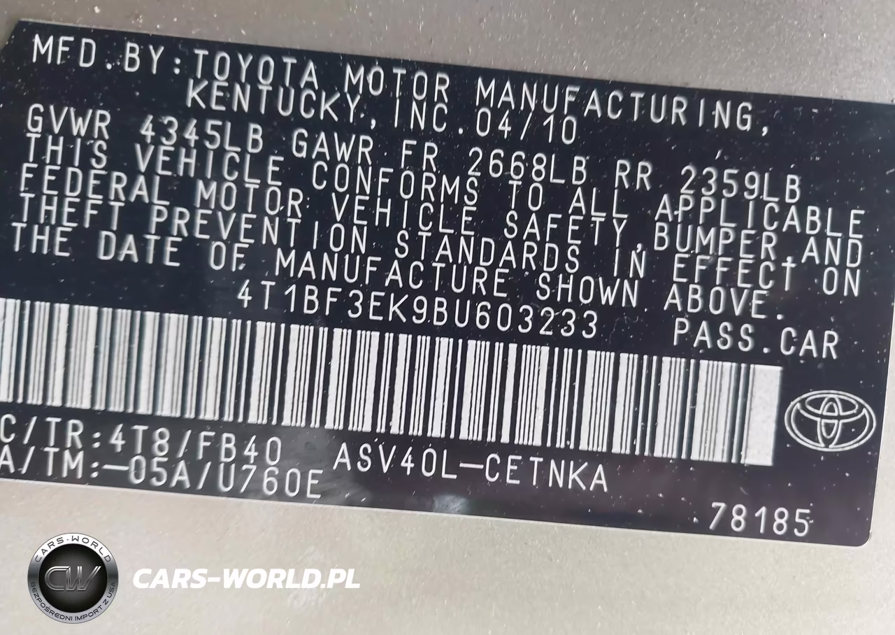 2011 Toyota Camry Le VIN:4T1BF3EK9BU603233 - 9