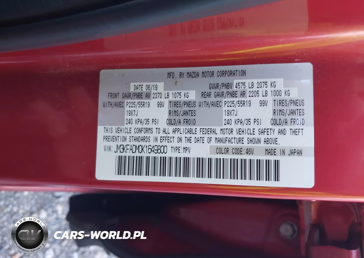 2019 Mazda Cx-5 Grand Touring VIN:JM3KFADM0K1649800 - 9