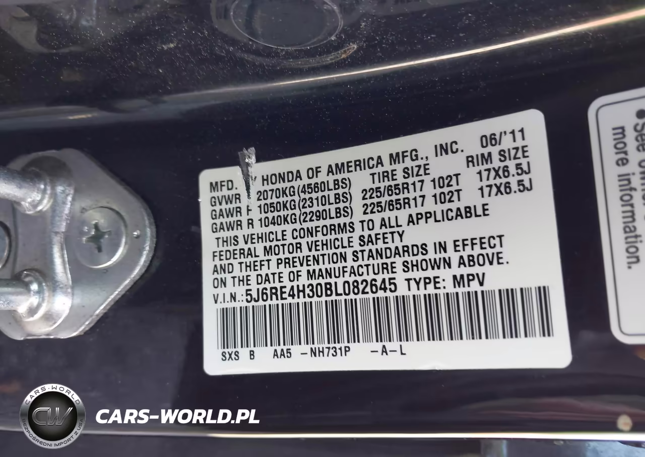 2011 Honda Cr-V Lx VIN:5J6RE4H30BL082645 - 9