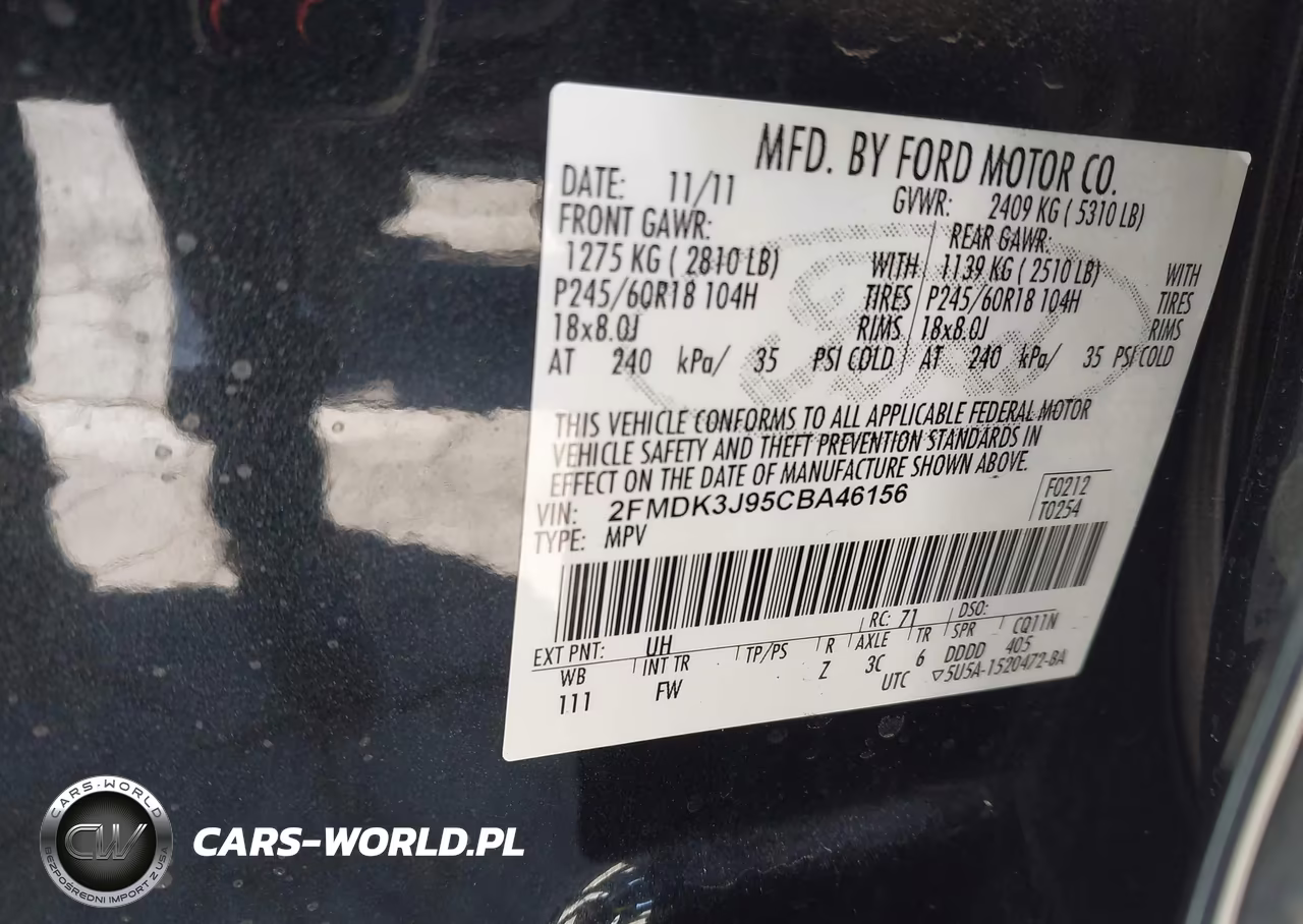 2012 Ford Edge Sel VIN:2FMDK3J95CBA46156 - 9