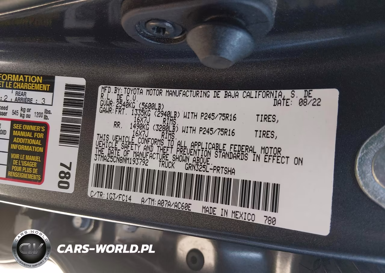 2022 Toyota Tacoma Sr5 V6 VIN:3TMAZ5CN8NM193792 - 9