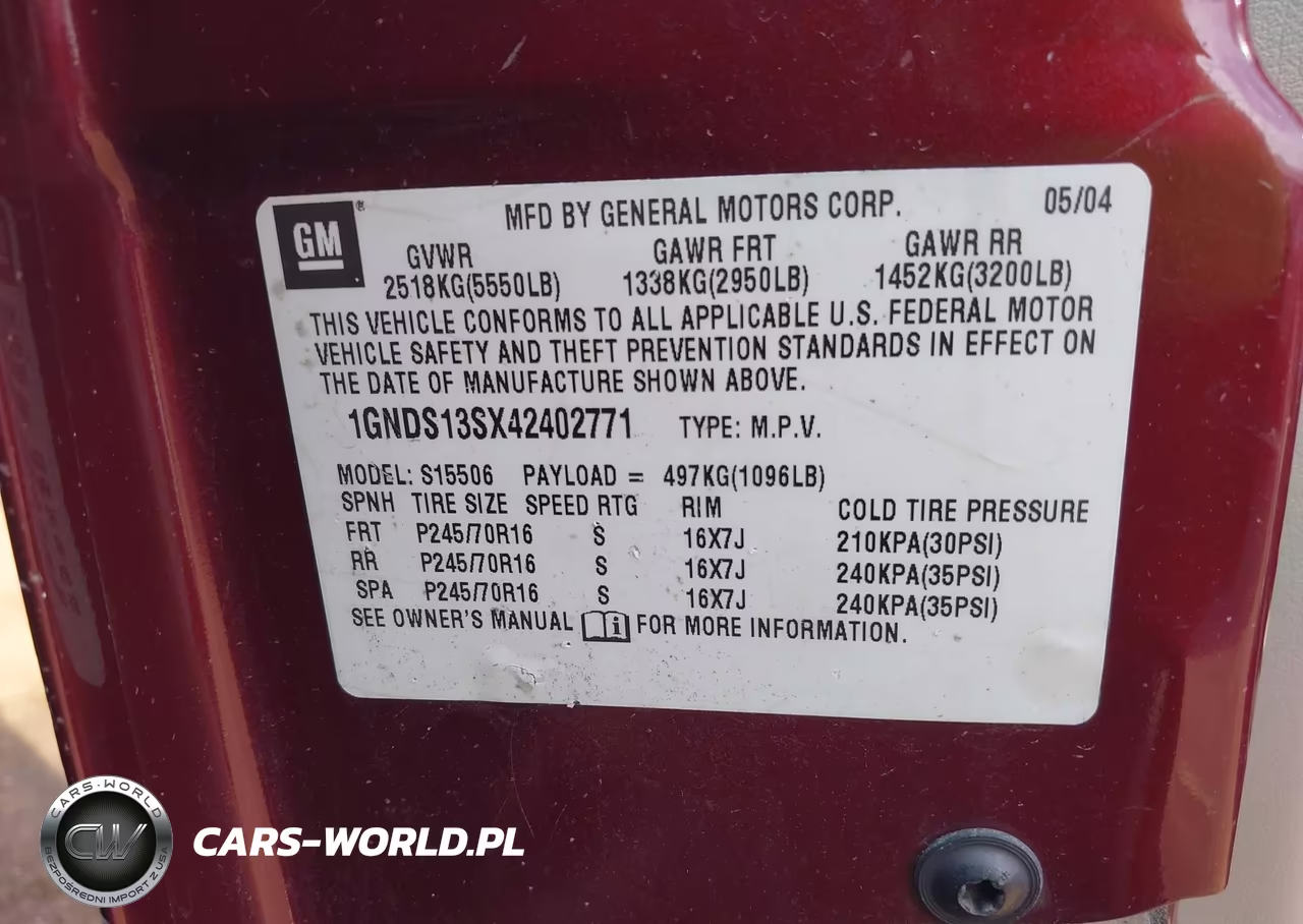 2004 Chevrolet Trailblazer Ls VIN:1GNDS13SX42402771 - 9