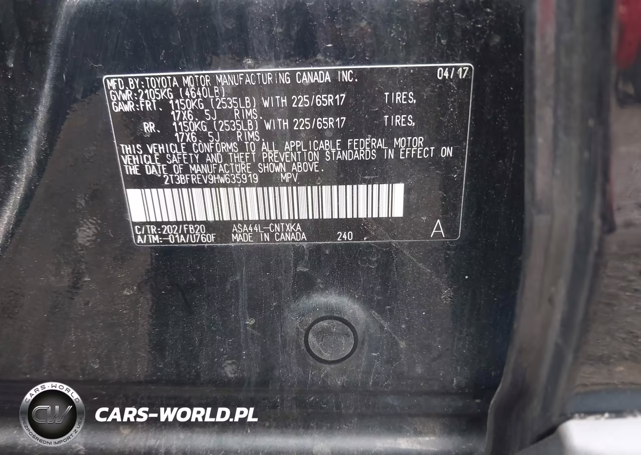2017 Toyota Rav4 Le VIN:2T3BFREV9HW635919 - 9