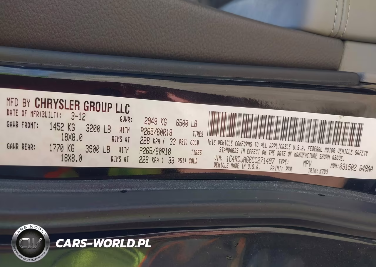2012 Dodge Durango Sxt VIN:1C4RDJAG6CC271497 - 9