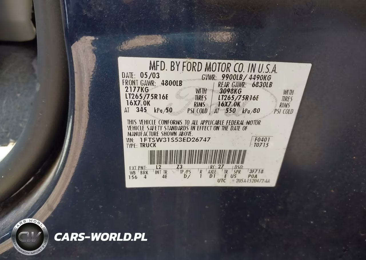 2003 Ford F-350 Lariat-Xl-Xlt VIN:1FTSW31S53ED26747 - 9
