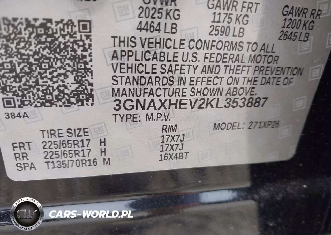 2019 Chevrolet Equinox Ls VIN:3GNAXHEV2KL353887 - 9