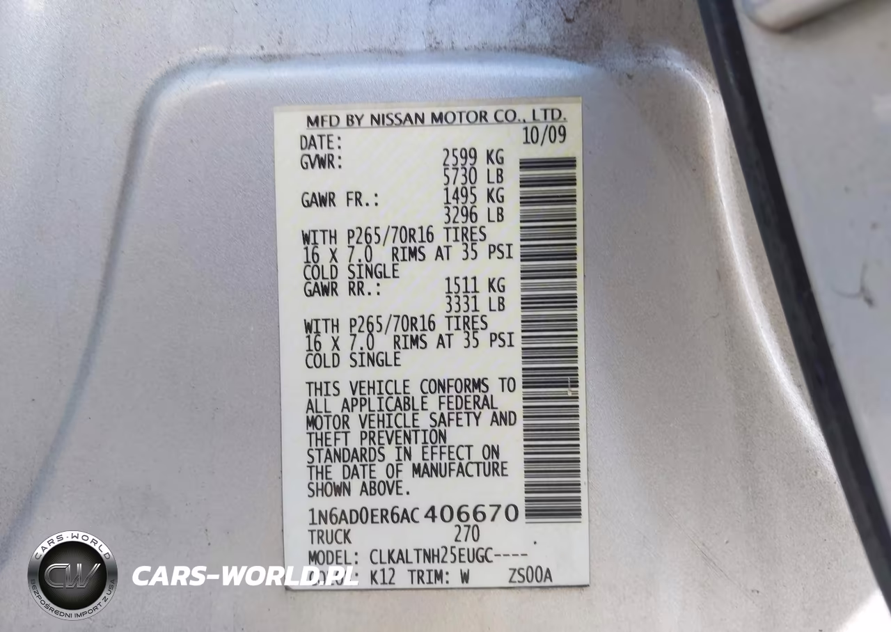 2010 Nissan Frontier Se VIN:1N6AD0ER6AC406670 - 9
