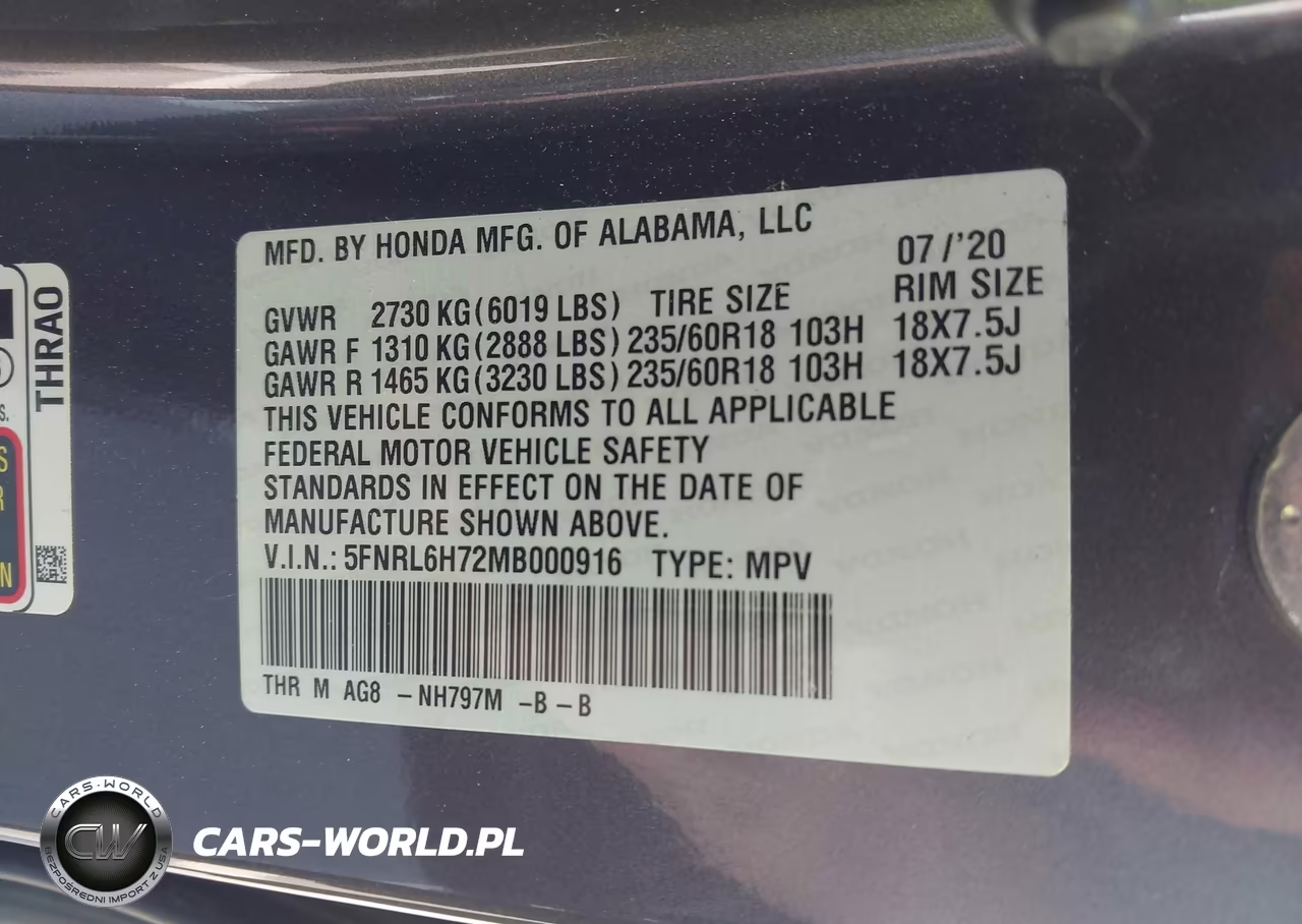2021 Honda Odyssey Ex-L VIN:5FNRL6H72MB000916 - 9