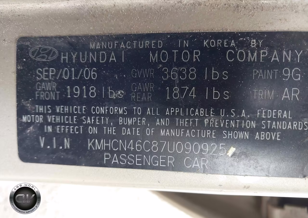 2007 Hyundai Accent Gls VIN:KMHCN46C87U090925 - 9