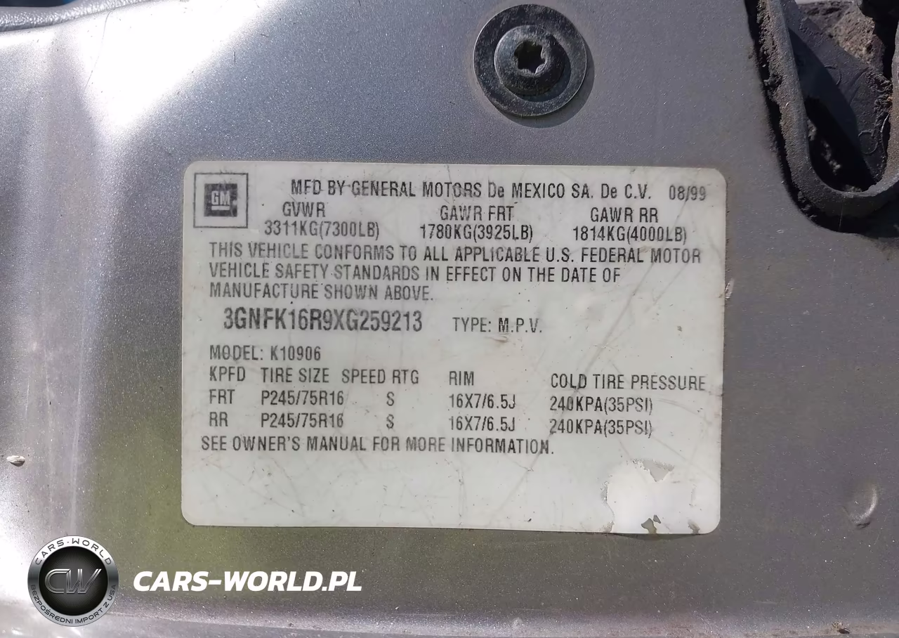 1999 Chevrolet Suburban 1500 Lt VIN:3GNFK16R9XG259213 - 9