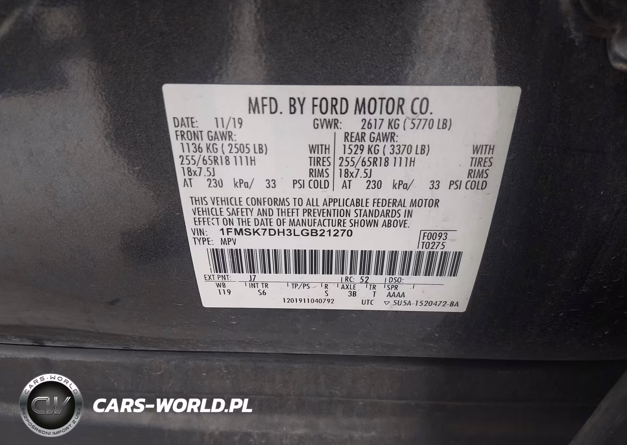 2020 Ford Explorer Xlt VIN:1FMSK7DH3LGB21270 - 9