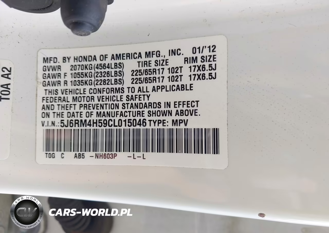 2012 Honda Cr-V Ex VIN:5J6RM4H59CL015046 - 9