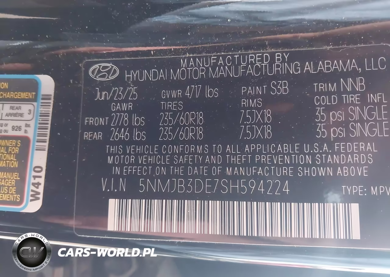 2025 Hyundai Tucson Sel VIN:5NMJB3DE7SH594224 - 9