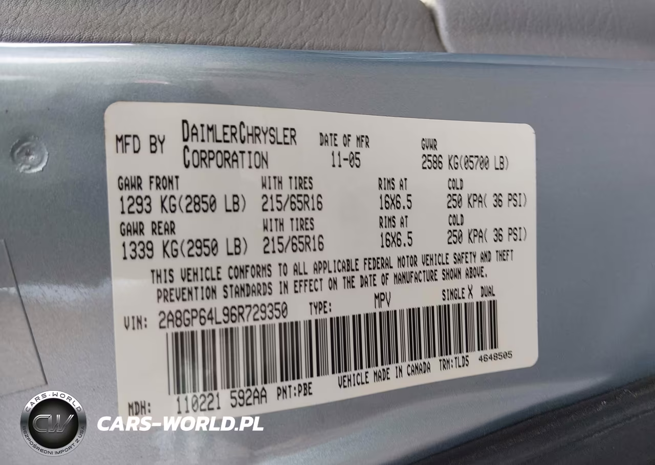2006 Chrysler Town & Country Limited VIN:2A8GP64L96R729350 - 9