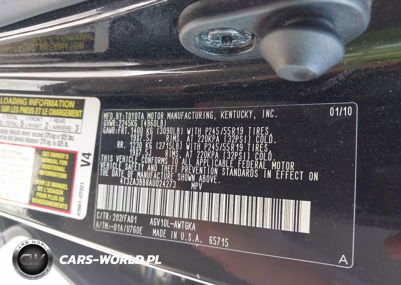 2010 Toyota Venza VIN:4T3ZA3BB8AU024273 - 9