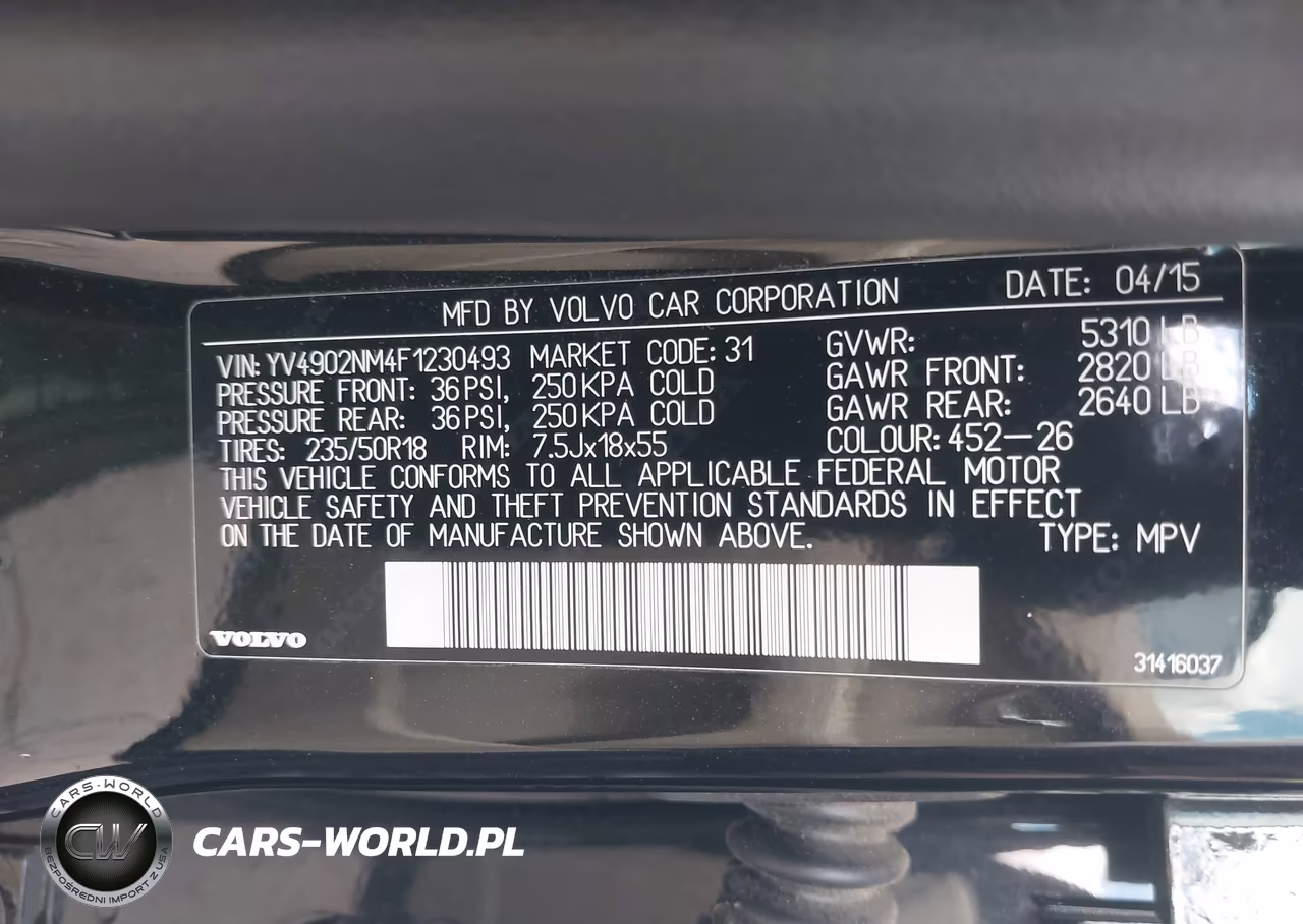 2015 Volvo Xc70 T6 Platinum VIN:YV4902NM4F1230493 - 9