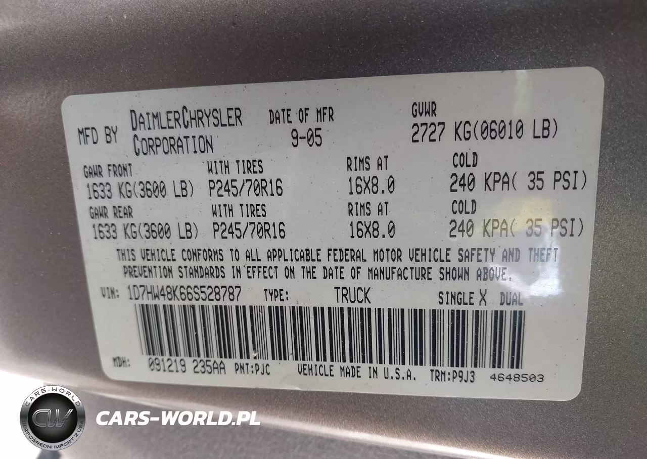 2006 Dodge Dakota Slt VIN:1D7HW48K66S528787 - 9
