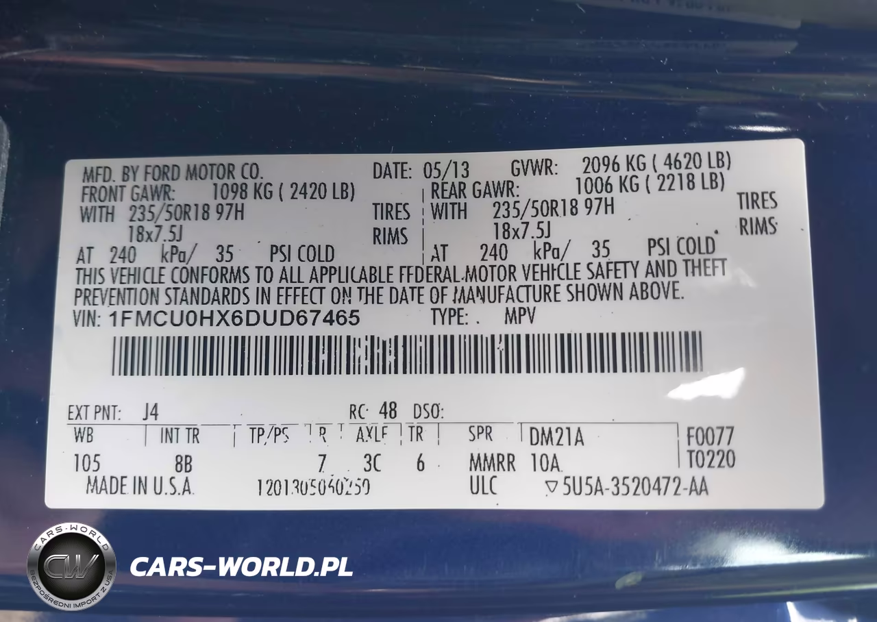 2013 Ford Escape Sel VIN:1FMCU0HX6DUD67465 - 9