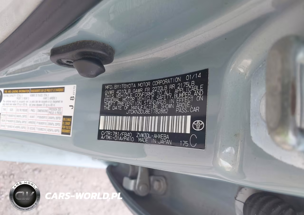 2014 Toyota Prius Two VIN:JTDKN3DU8E1782882 - 9